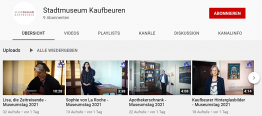 Screenshot eines Ausschnitts des Youtube-Kanals des Stadtmuseums Kaufbeuren