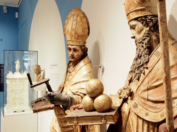 Zwei Barocke Skulpturen von Bartholom&auml;us Steinle;Himmel Holz & Heilige